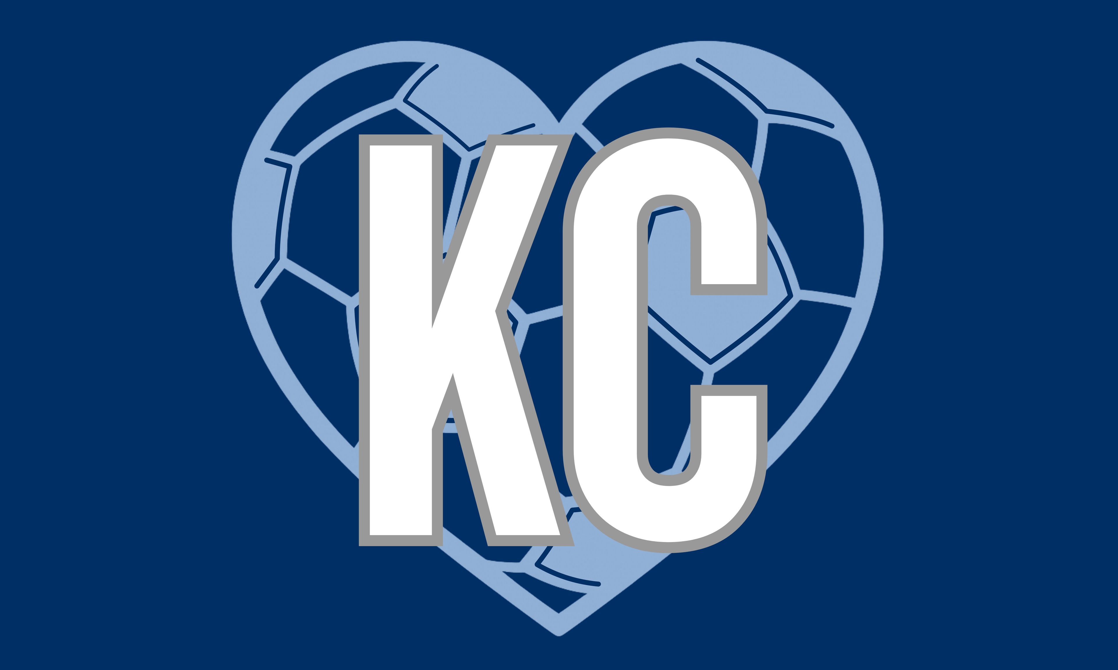 Blue KC Soccer Heart Flag — Premium Nylon KC Flag