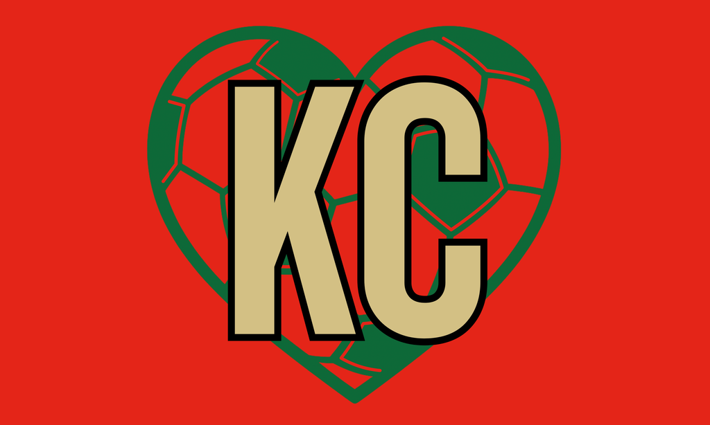 Portugal KC Soccer Heart Flag