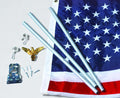 6 ft. Flagpole with 3 ft x 5 ft Nylon U.S. Embroidered Flag Sets