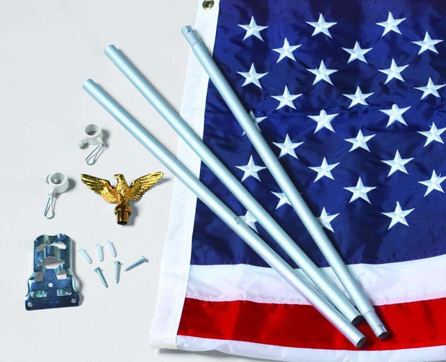 6 ft. Flagpole with 3 ft x 5 ft Nylon U.S. Embroidered Flag Sets