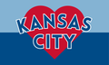 Blue Kansas City Heart Flag — Premium Nylon KC Flag