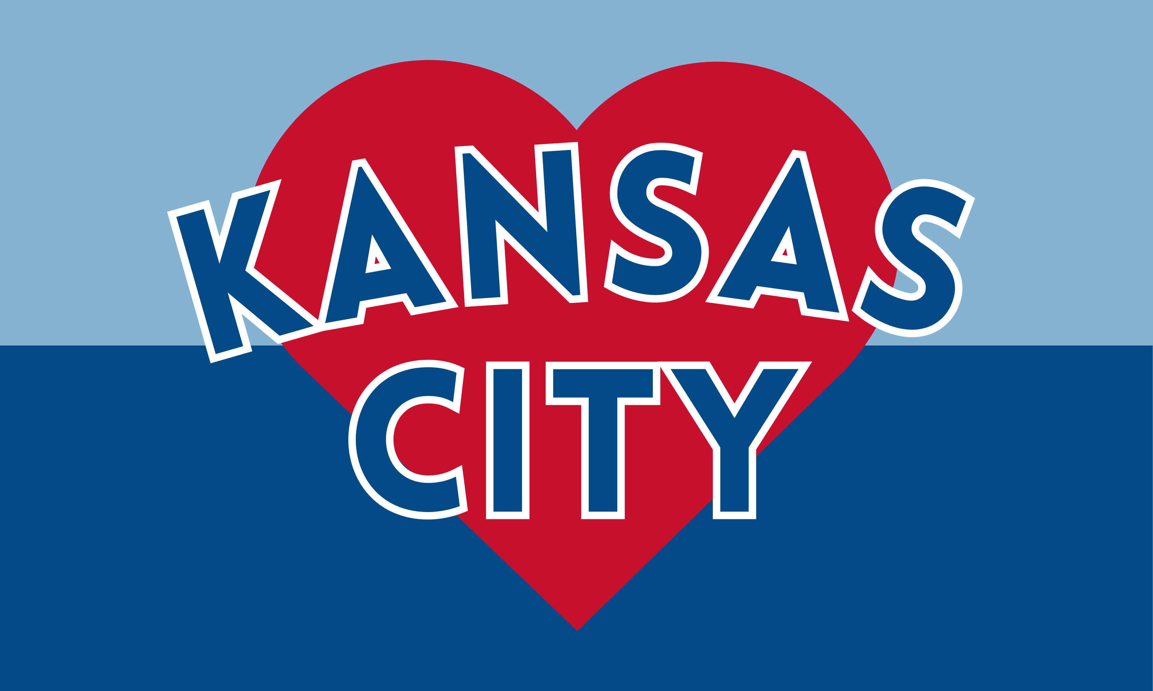 Blue Kansas City Heart Flag — Premium Nylon KC Flag