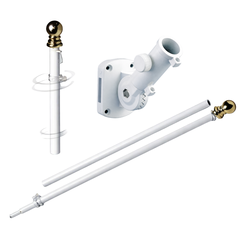 Spinning Flagpole + Bracket Set
