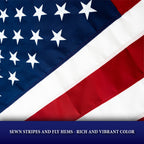 Embroidered 2-Ply Polyester American Flag — 3 ft x 5 ft