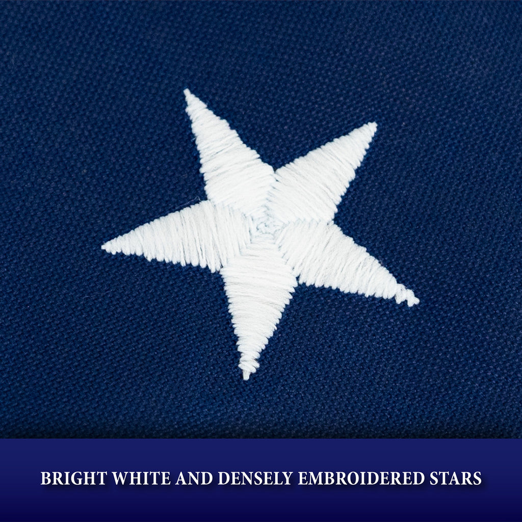 Embroidered 2-Ply Polyester American Flag — 3 ft x 5 ft