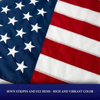 12 ft x 18 ft Commercial Grade American Flag — Embroidered Nylon | Made in USA